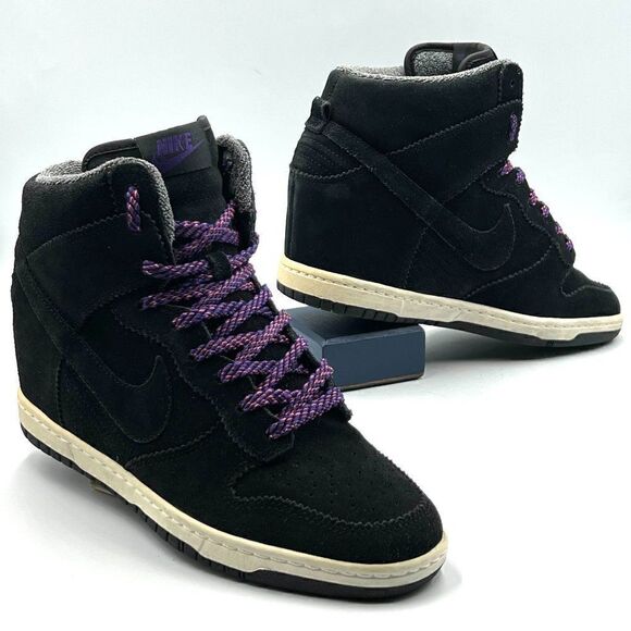 Nike Wmns Dunk Sky High Wedge  - 'Black Court Purple' - Picture 1 of 10